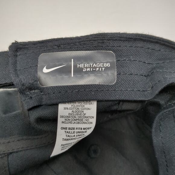 Tufts University Slideback Baseball Cap Black One Size Heritage86 Nike Dri-Fit - Picture 9 of 10